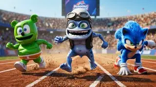 😱 Crazy Frog vs Sonic vs Gummy Bear – Who Wins the Epic Race? 🏁🔥