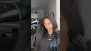 blow out routine on curly hair #shorts
