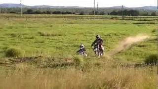 Dad vs 7yo son on KTM 50