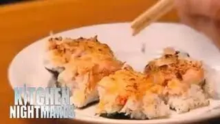Gordon Ramsay is disgusted by a sushi pizza