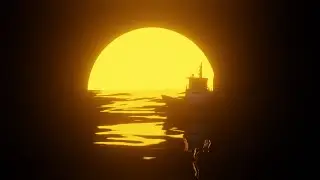 Blender 2.93 | Boat float on Ocean Water in Sunrise