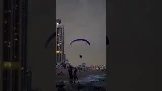 Paramotor over Haulover Naturist Beach about half an hour after sunset!