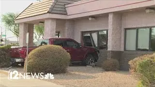 Truck crashes into West Valley Denny’s, 4 injured