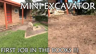 FIRST JOB DONE !!! Mini Excavator Work, Grass & Concrete Removal for a Deck Extension
