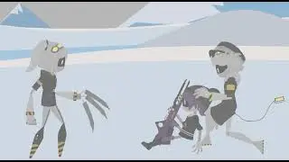 Murder Drones VS Mysterious Figure (My OC)