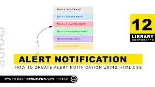Library-12 | Create Alert Notification in CSS | Front-End Library Using HTML CSS And JS @uiuxpro
