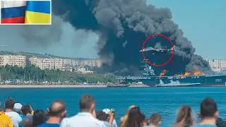 7 MINUTES AGO! Surprise Ukrainian F-16 Ambush SINKS FIVE Russian Ships with Iranian Ammo Near Crimea
