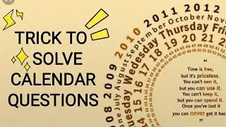 Tricks to solve CALENDAR related questions PART-1 🔥👍. 