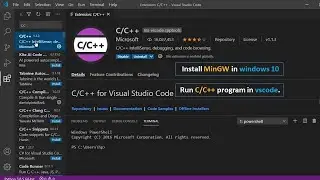 How to Run c Program in Visual Studio Code|How to Install MinGW in windows 10|c++ in Visual Studio