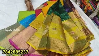 Mangalagiri pattu sarees with price ll కలర్ కాంబినేషన్ చాలా బాగుంది