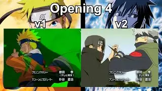 Naruto - Opening 4 Comparison - Versions 1-2 (HD - 60 fps)