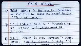 Write an essay on child labour | Child labour essay writing in English | Child labor essay