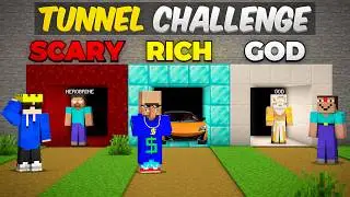 SCARY Vs RICH Choose The Right Tunnel In Minecraft
