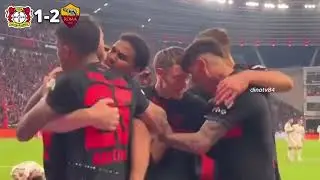 match of leverkusen vs as roma via fan camera#football #shorts