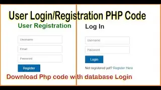 Login/Registration php code with sql database || Login And Registration Form Using Php & MySQL