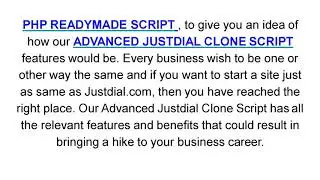 Advanced JustDial Clone Script - PHP READYMADE SCRIPT