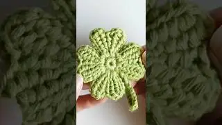 Four leaf clover🍀 #crochet #fourleafclover #shorts