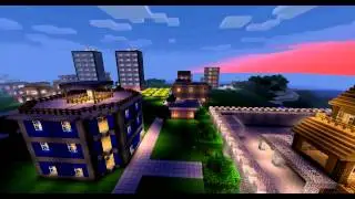 Minecraft Exton City at Night, June 13, 2012