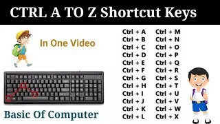 Ctrl A To Z Shortcut Keys | Computer A To Z Shortcut Keys | Computer Shortcut Keys In Hindi