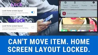 Can't move item. Home screen layout locked and Unlock || T A M TECH || 2020