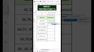 Find max number in each cell in Excel 