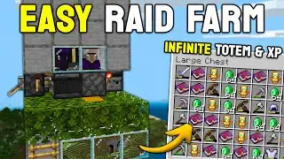 Easy Raid Farm in Minecraft Bedrock 1.21 (Infinite Totems & Emeralds)