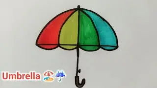 How to draw Umbrella 🏖️☔ #viral #trending #art #easydrawing #kidsvideo #draw #kidslearning