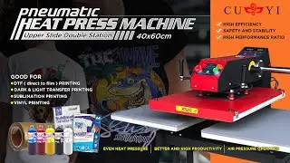 CUYI 40x60 DOUBLE STATION PNEUMATIC HEAT PRESS MACHINE