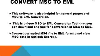 msg to eml converter to convert multiple msg files to eml format.