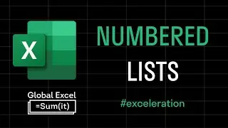 How to create a numbered list in Excel