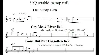 3 classic bebop licks - taken from popular songs