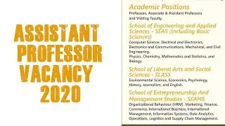 LATEST ASSISTANT PROFESSOR RECRUITMENT 2020-21 | SALARY: 12LAKHS P/A | APPLY IMMEDIATELY |