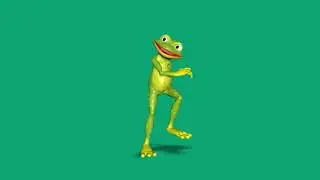 Frog 3D dancing animation green screen 