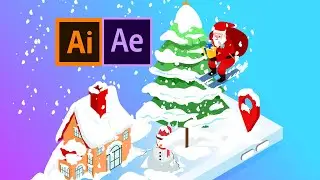 Isometric Christmas Design & animation tutorial(Adobe illustrator & after effects tutorial)ArtTutor