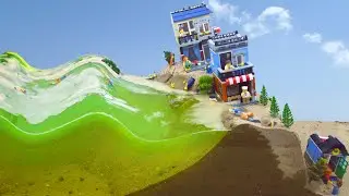 LEGO City On Top Of Huge Dam - Tsunami Dam Breach Experiment - Flood Experiment VS LEGO Sets