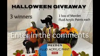 HALLOWEEN GIVEAWAY!  3 Winners ~ Set of Meeden Fluid Paints ~ I'm Pouring on Pumpkins