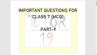 CLASS 7|| MATHS NCERT|| IMPORTANT QUESTIONS|| PART 9.