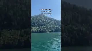 Боевая галера на озере Рица в Абхазии