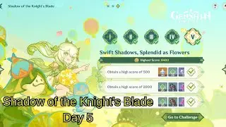 Swift Shadows, Splendid as Flowers - Score 8400 - Shadow of the Knight’s Blade Day 5 Genshin Impact
