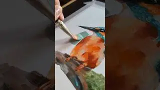 Es war soweit! 🥰 Eisvogel mit wasservermalbaren Ölfarben #kunst #oilpainting #artwork