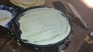 trying out my new crepe maker