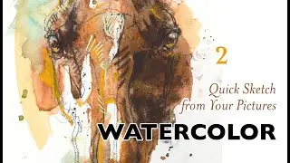 Quick Sketch from Your Picture 2 - Horse Head Drawing Demo with watercolor, pastels & black chalk