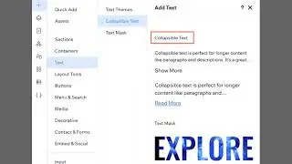how to add collapsible text in Wix Website