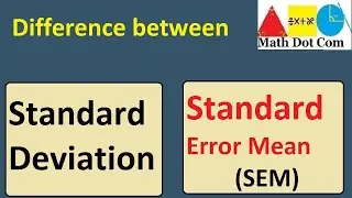 Standard Deviation vs. Standard Error of the Mean (SEM) | Statistics | Math Dot Com
