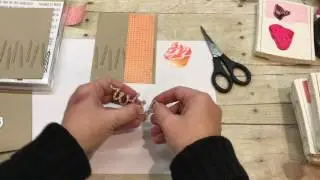 How to make a Rosette Birthday Card with Stampin Up's Sweet Cupcake Set