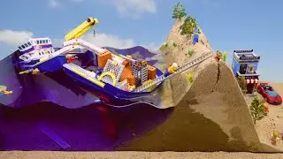 LEGO Ship Breaks In Half And Sinks - LEGO Dam Breach Experiment - Flood Disaster Simulation