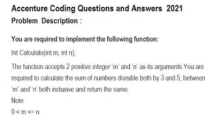 Accenture Python Coding Question - 12 and Answer 2021 