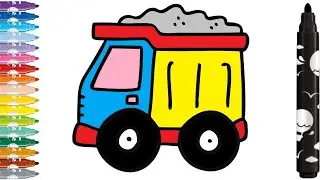 How to draw and color a kid's truck