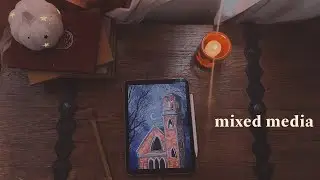 Proceso de una ilustración en medios mixtos 🍂 tinta, plumilla, acuarela y digital 🎃 Ocultubre 👻