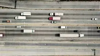 free stock footages | highway traffic seen through drone